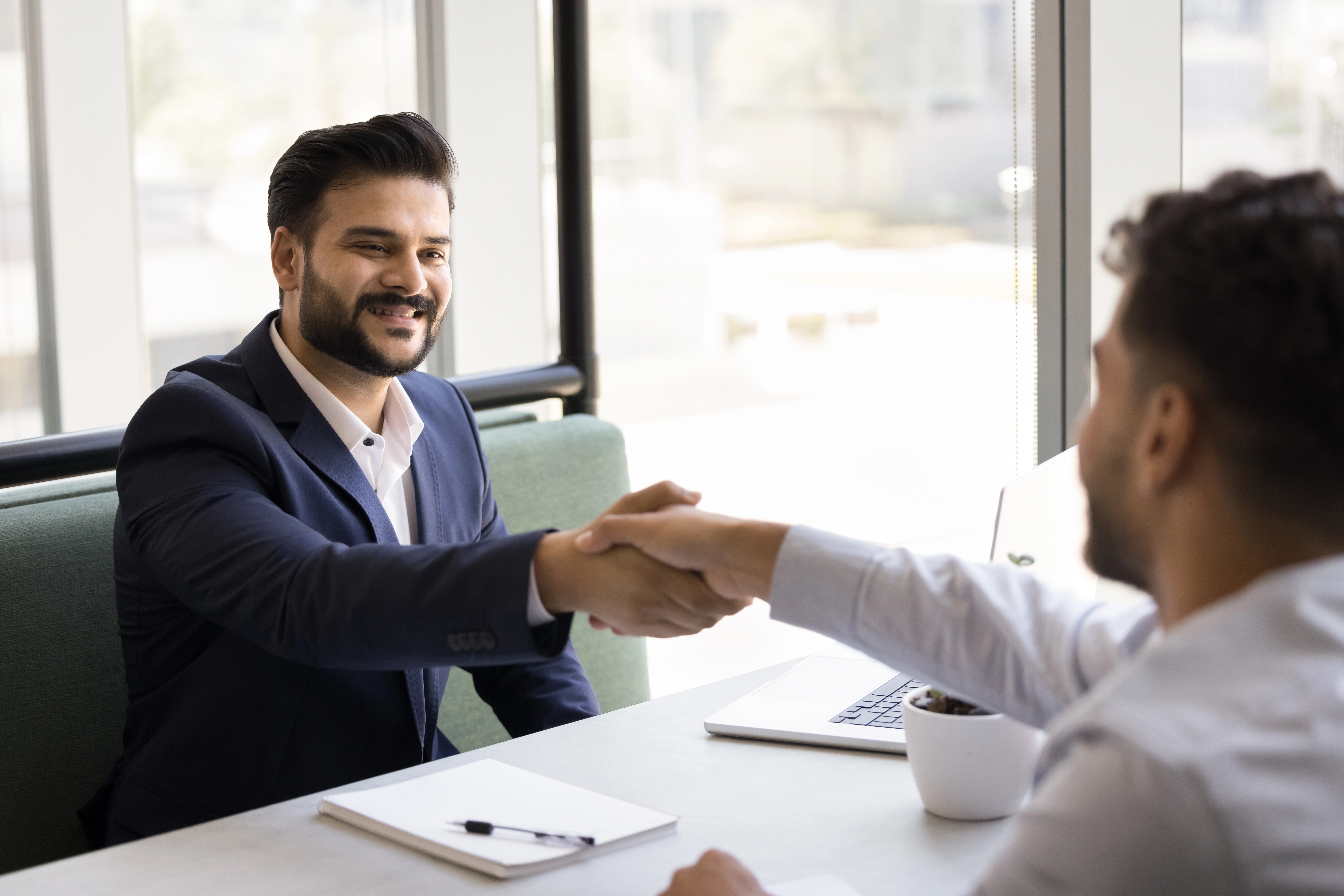 Two professionals in a meeting